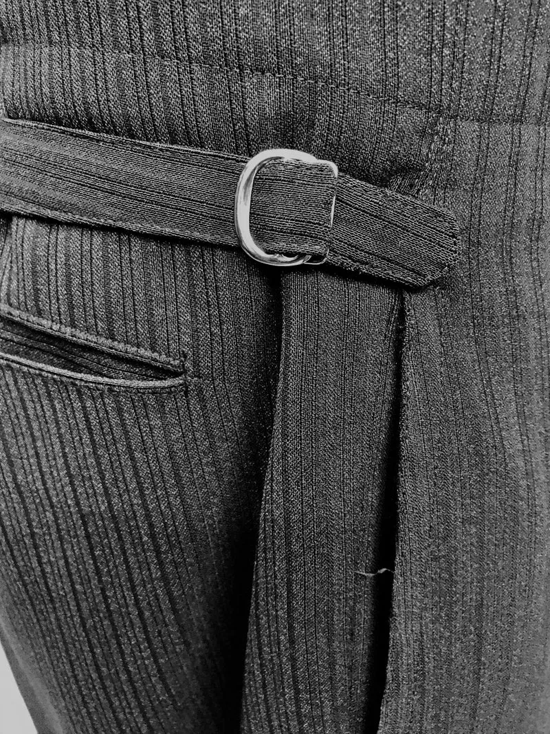 Vintage Stresemannhose Herren schwarz grau Nadelstreifen – Schurwolle
