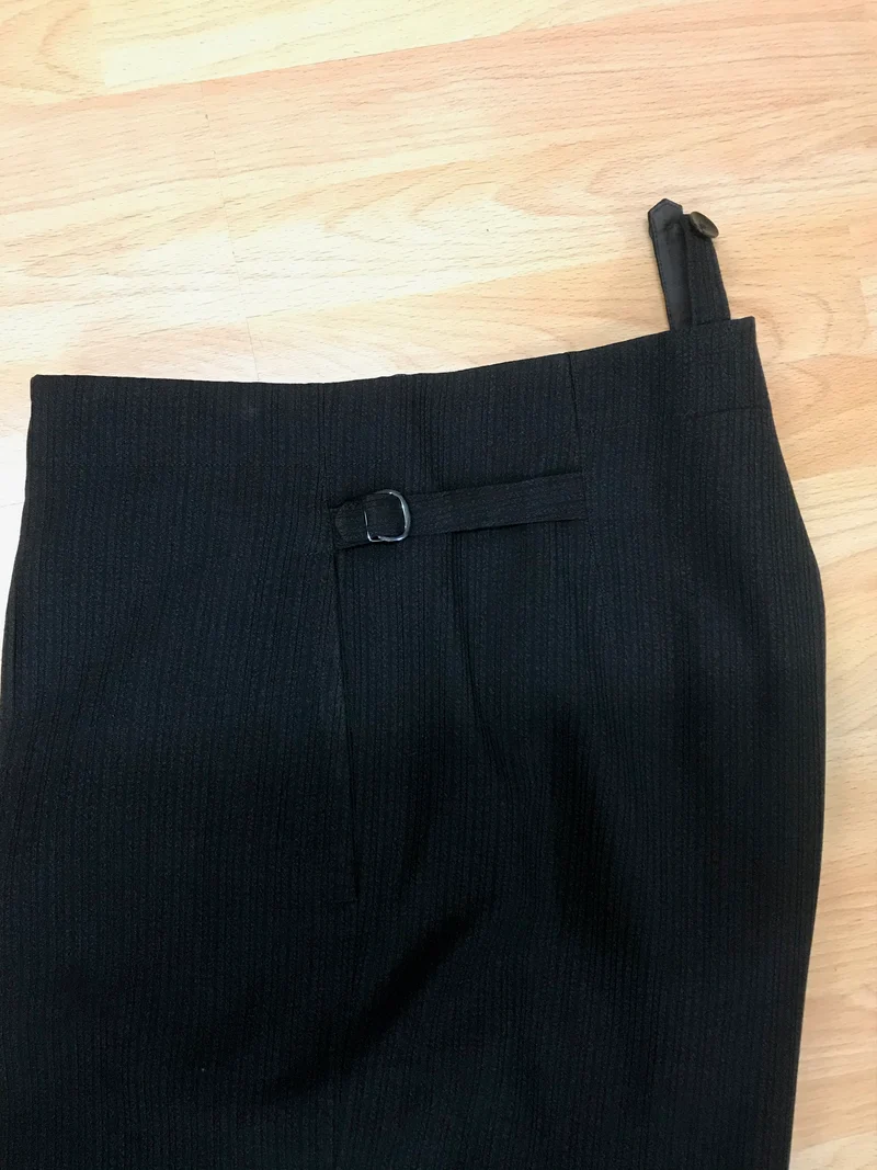 Vintage Stresemannhose Herren schwarz grau Nadelstreifen – Schurwolle