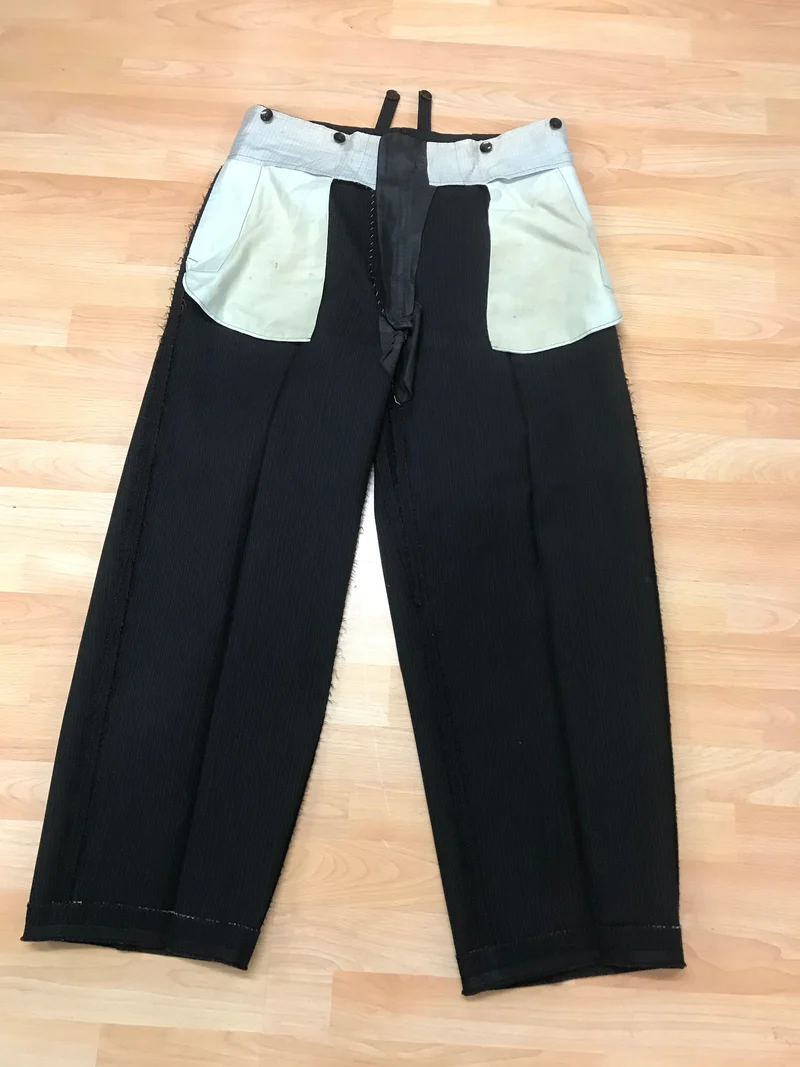 Vintage Stresemannhose Herren schwarz grau Nadelstreifen – Schurwolle