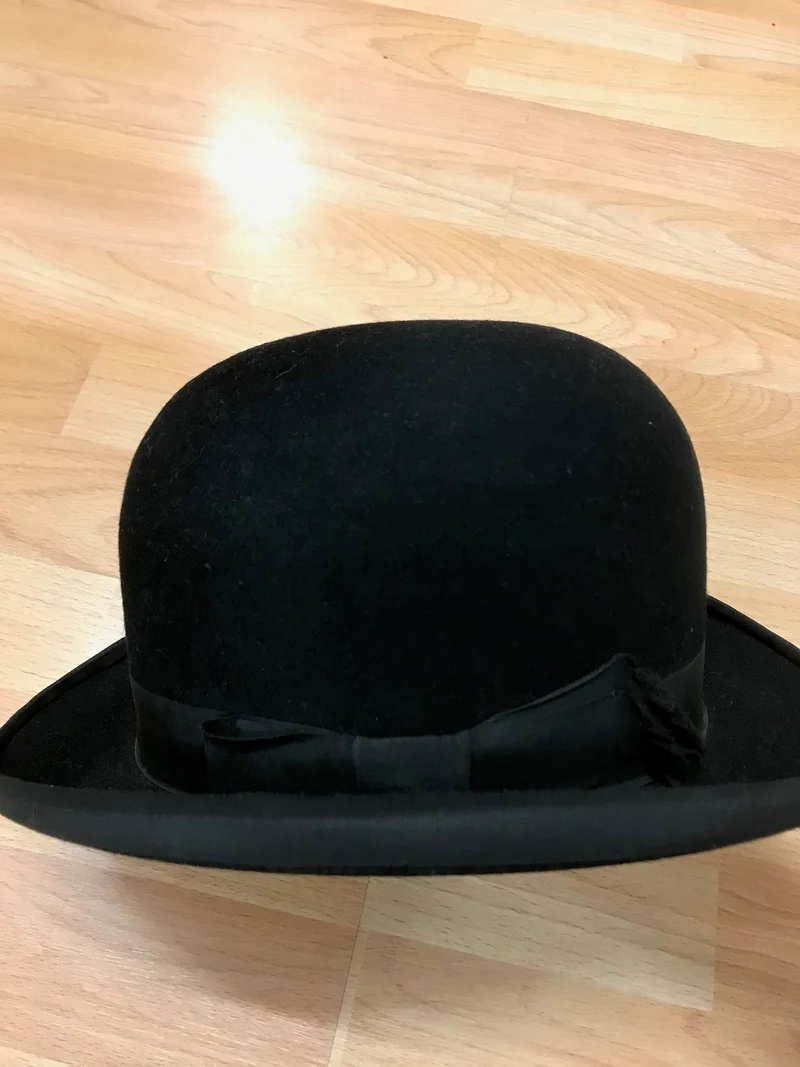Vintage Melone/Bowler aus Haarfilz – Größe 56