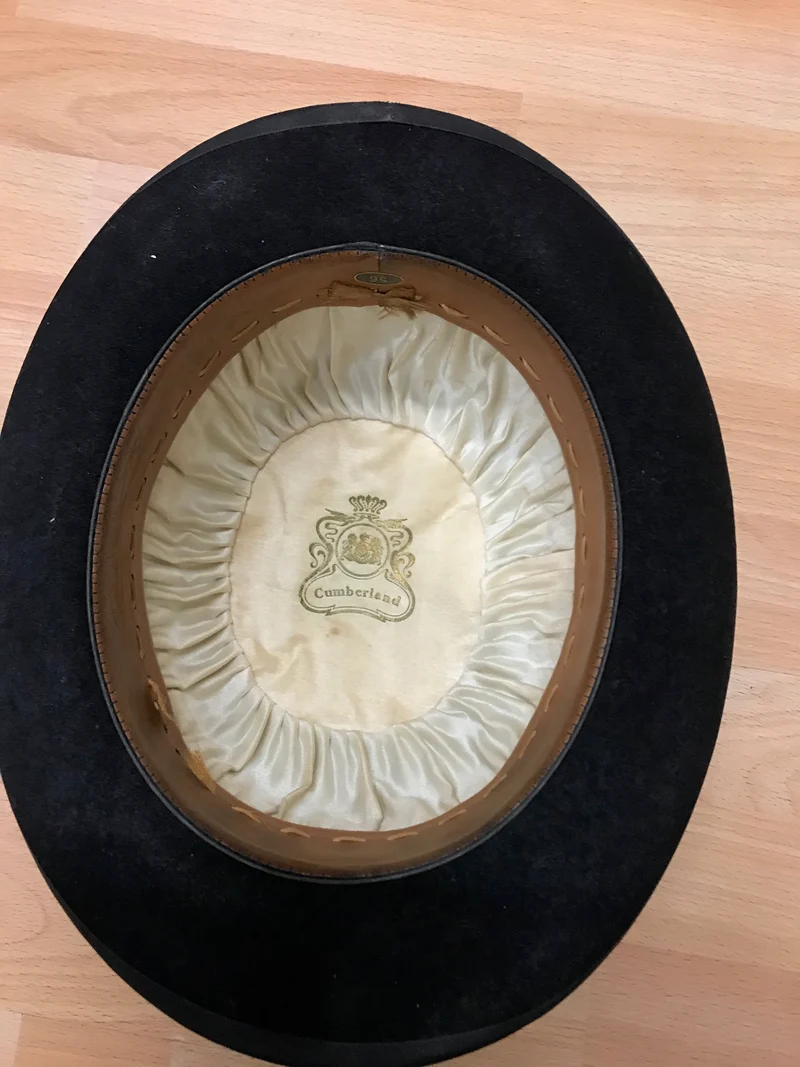 Vintage Melone/Bowler aus Haarfilz – Größe 56
