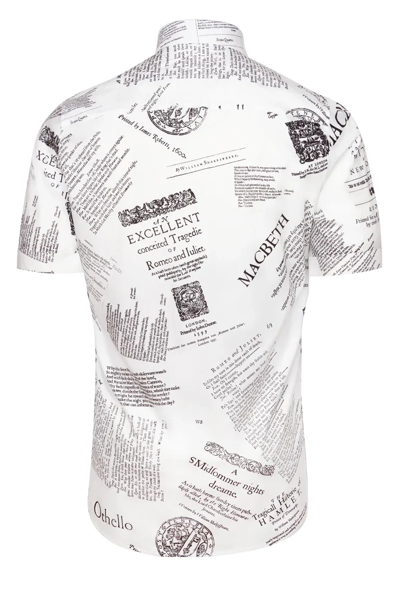 Shakespeare Print Short Sleeve Shirt for Men