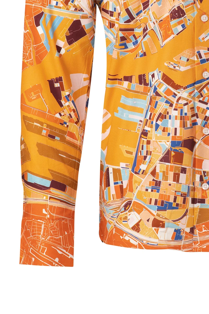 Rotterdam Orange Long Sleeve Shirt for Men