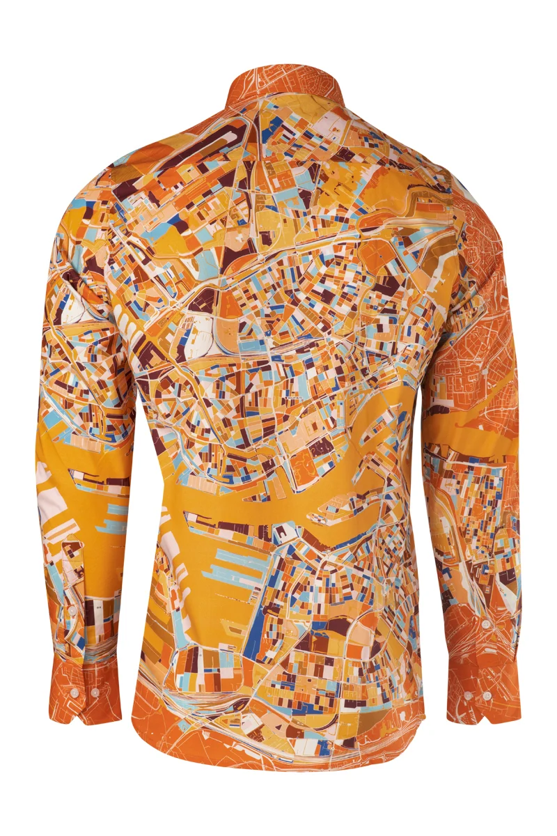 Rotterdam Orange Long Sleeve Shirt for Men