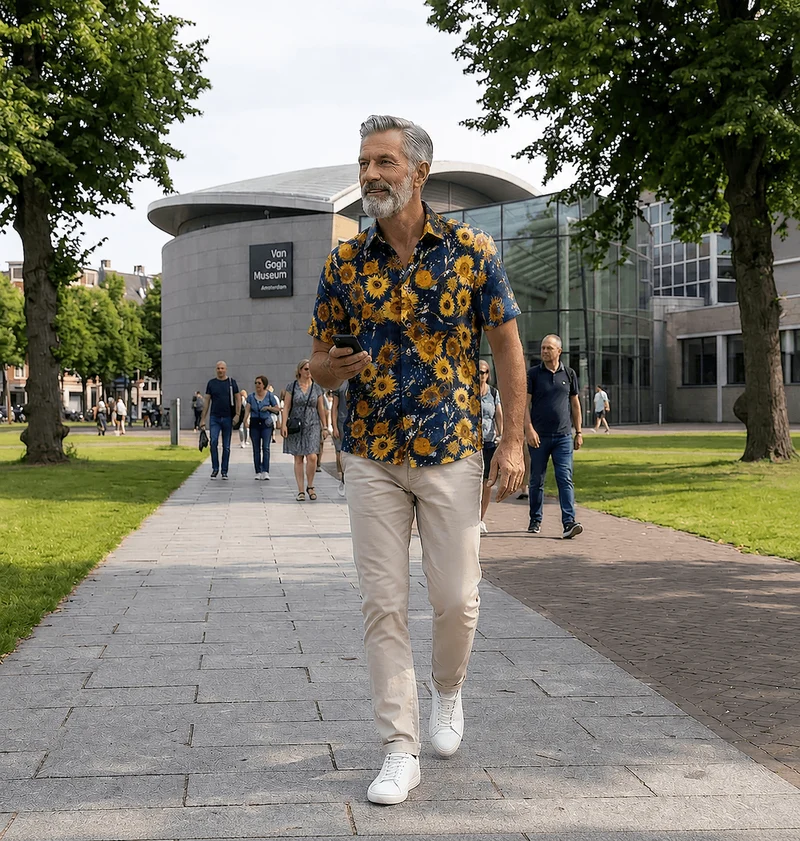 New Sunflower inspired Short Sleeve Men's Shirt