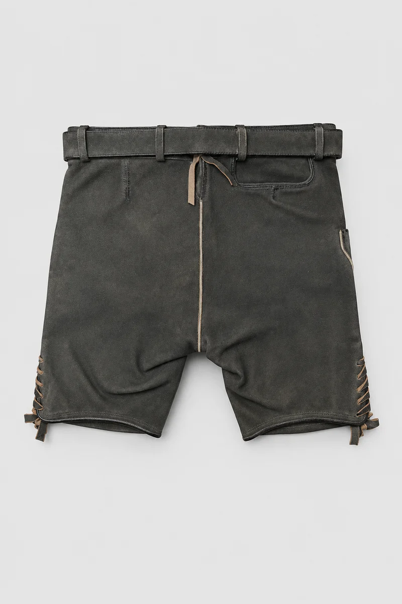 Lederhose Liga di Bavaria Luxury Collection "Ornament" deep dark brown TD09