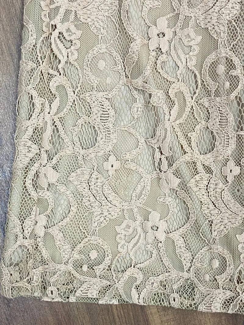 Hosenanzug Damen Elegant Oberteil und Hosen Zweiteilig aus Spitze Gr.38 beige