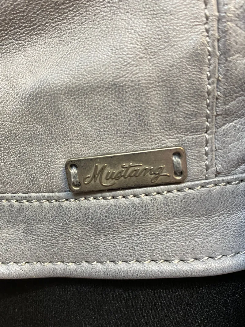 Graue Lederjacke Marke Mustang, Lammleder Gr.S Damen Echtleder