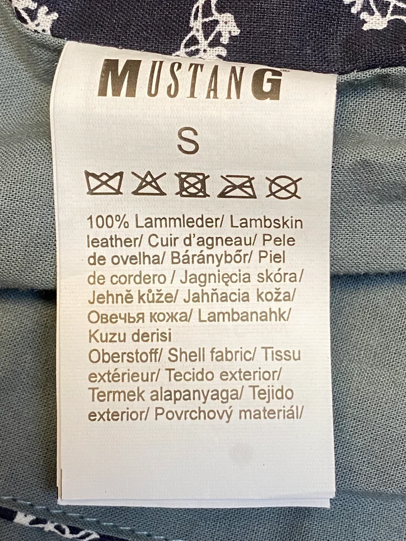 Graue Lederjacke Marke Mustang, Lammleder Gr.S Damen Echtleder