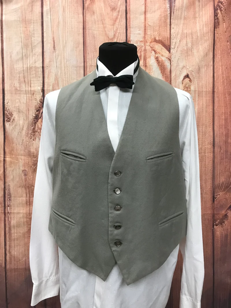 Vintage Frackweste grau Schurwolle handmade Gr. 50