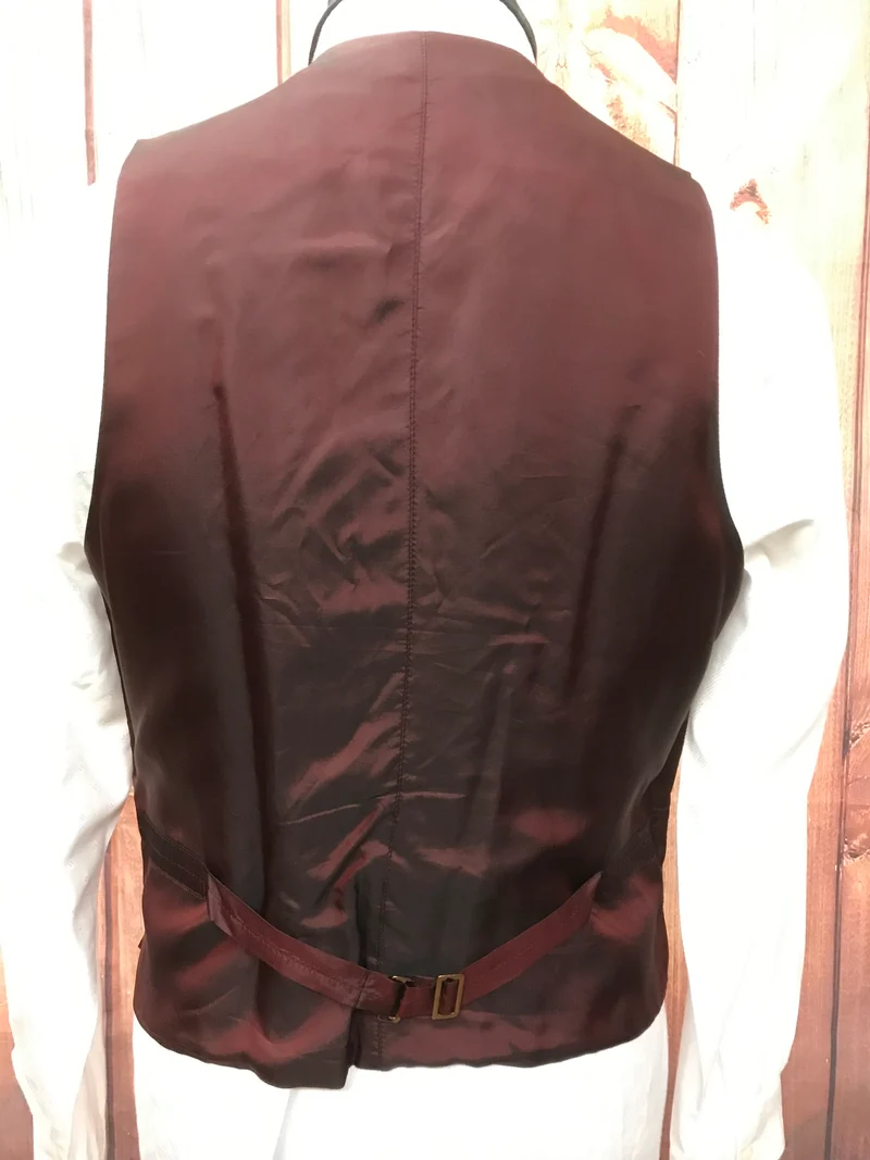 Vintage Frackweste bordeaux Schurwolle handmade Gr. 48