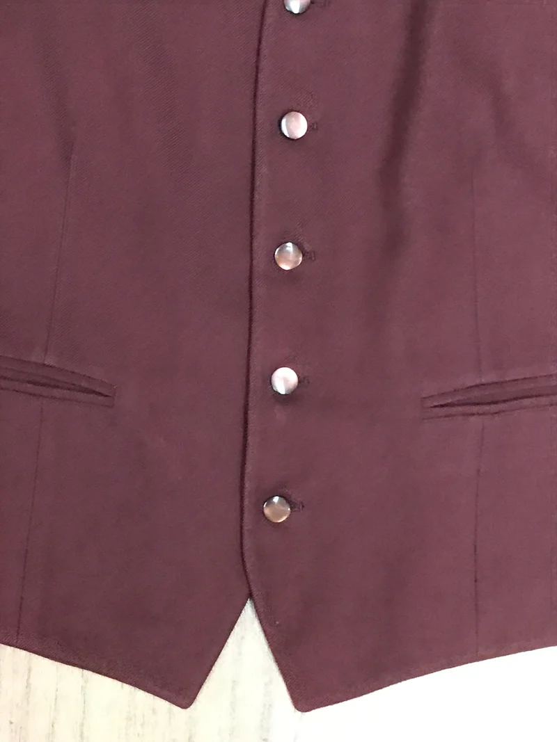 Vintage Frackweste bordeaux Schurwolle handmade Gr. 48