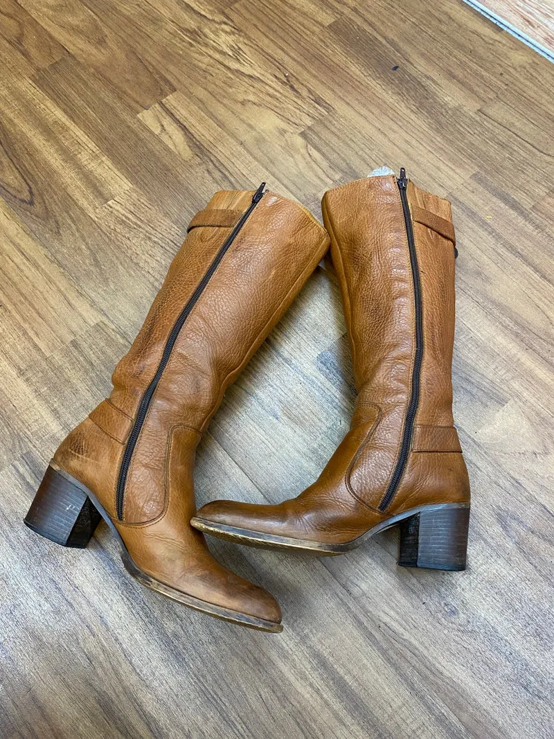 Vintage Lederstiefel Braun Gr.39