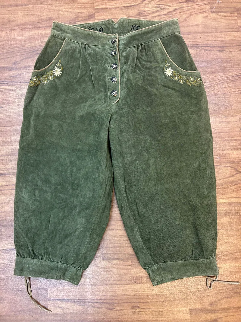 Kniebundlederhose – Damen – Blumenstickerei