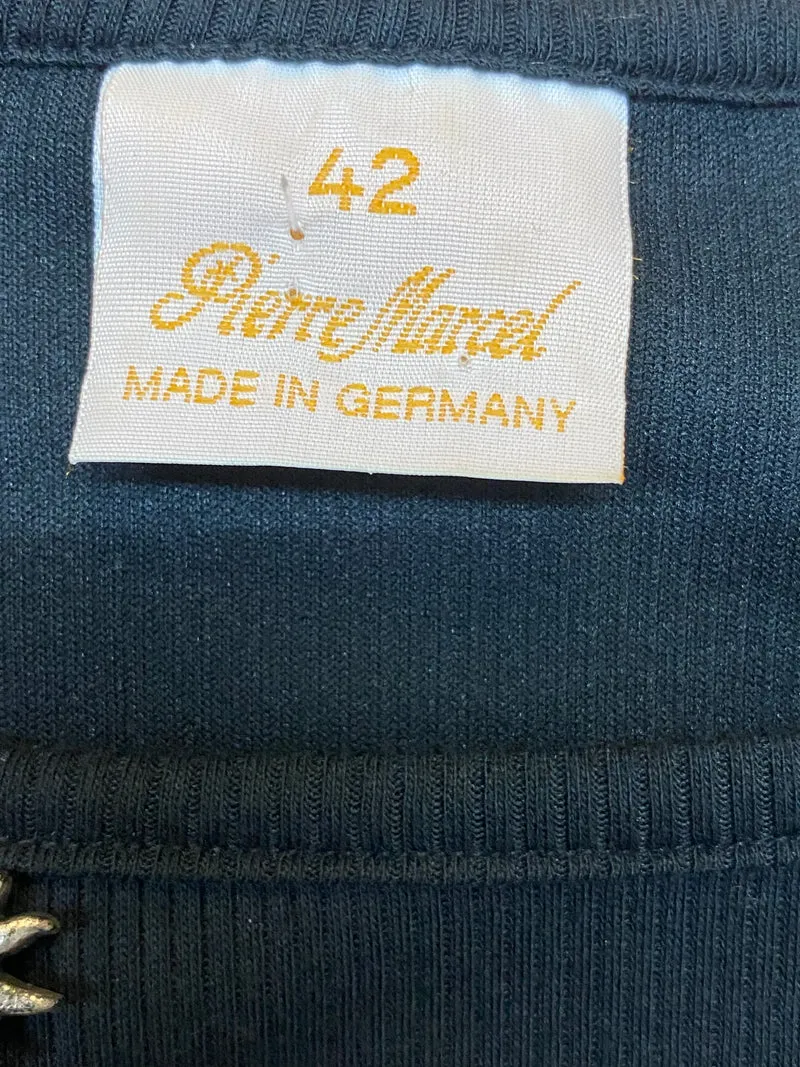 Vintage Trachtenshirt Damen Schwarz Gr. 42 Landhausstil