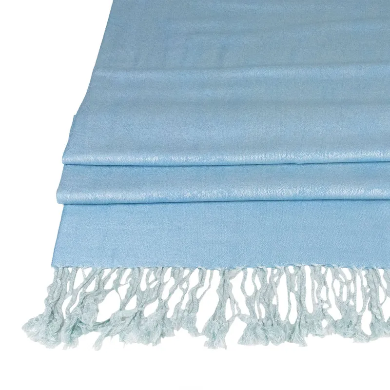 Halstuch aus Viscose - Stola Schal 185 x 70 cm | Hellblau
