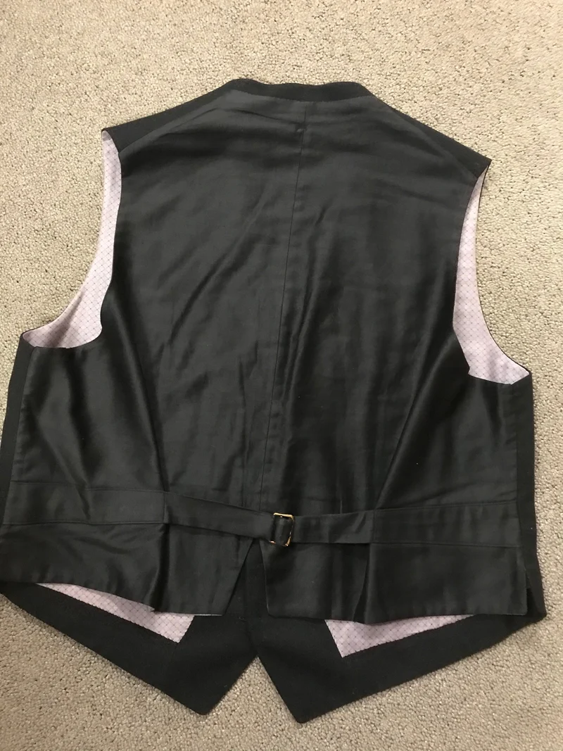 Vintage Frackweste schwarz Schurwolle handmade Gr. 50/52