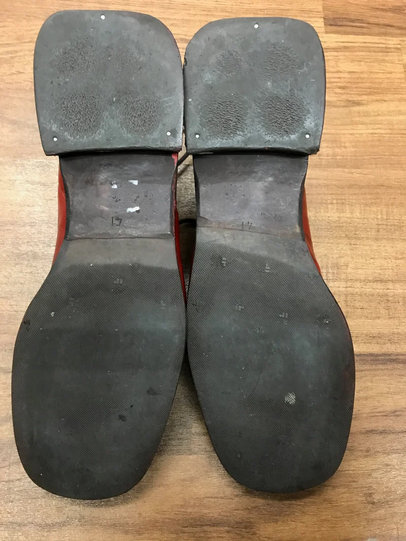 Rote Vintage Lederschuhe, Gr. 41 – 70er Jahre