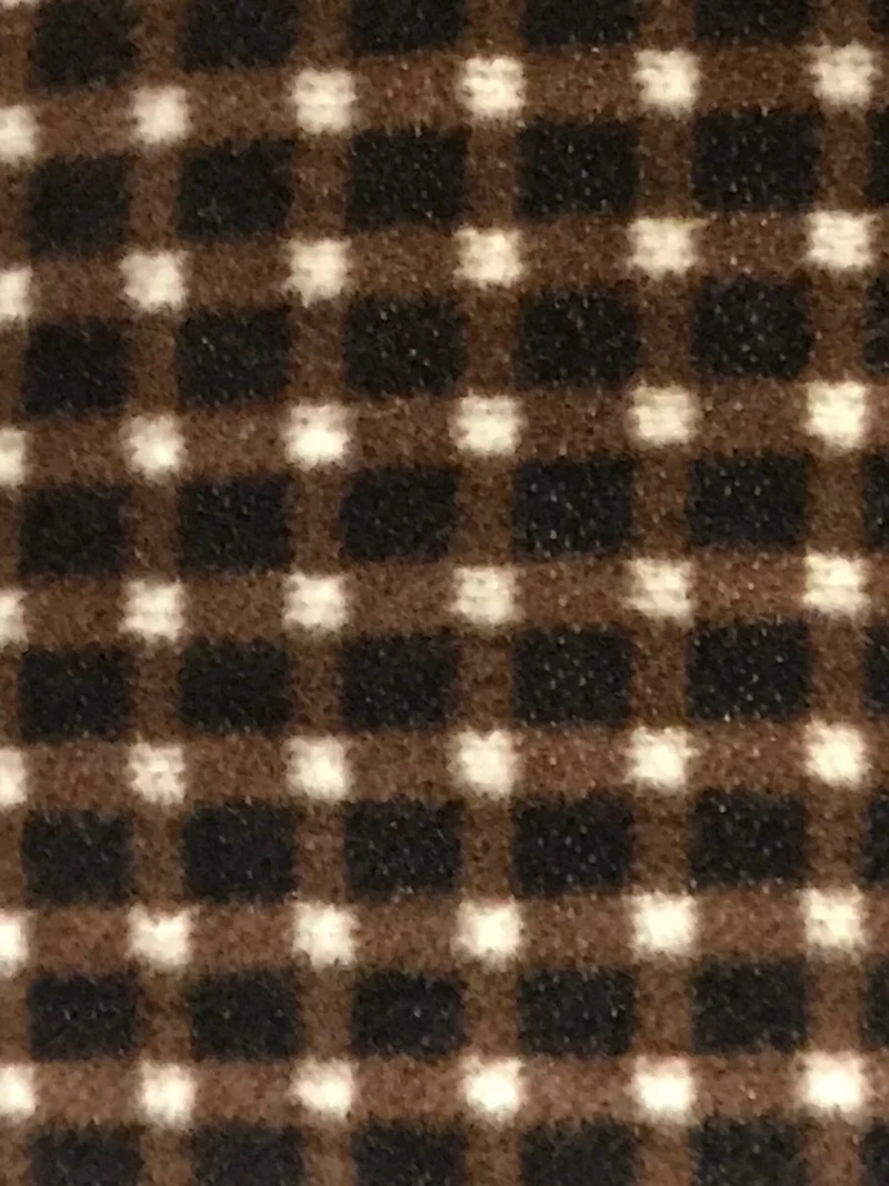 Schiebermütze kariert braun/weiß – Größe 56