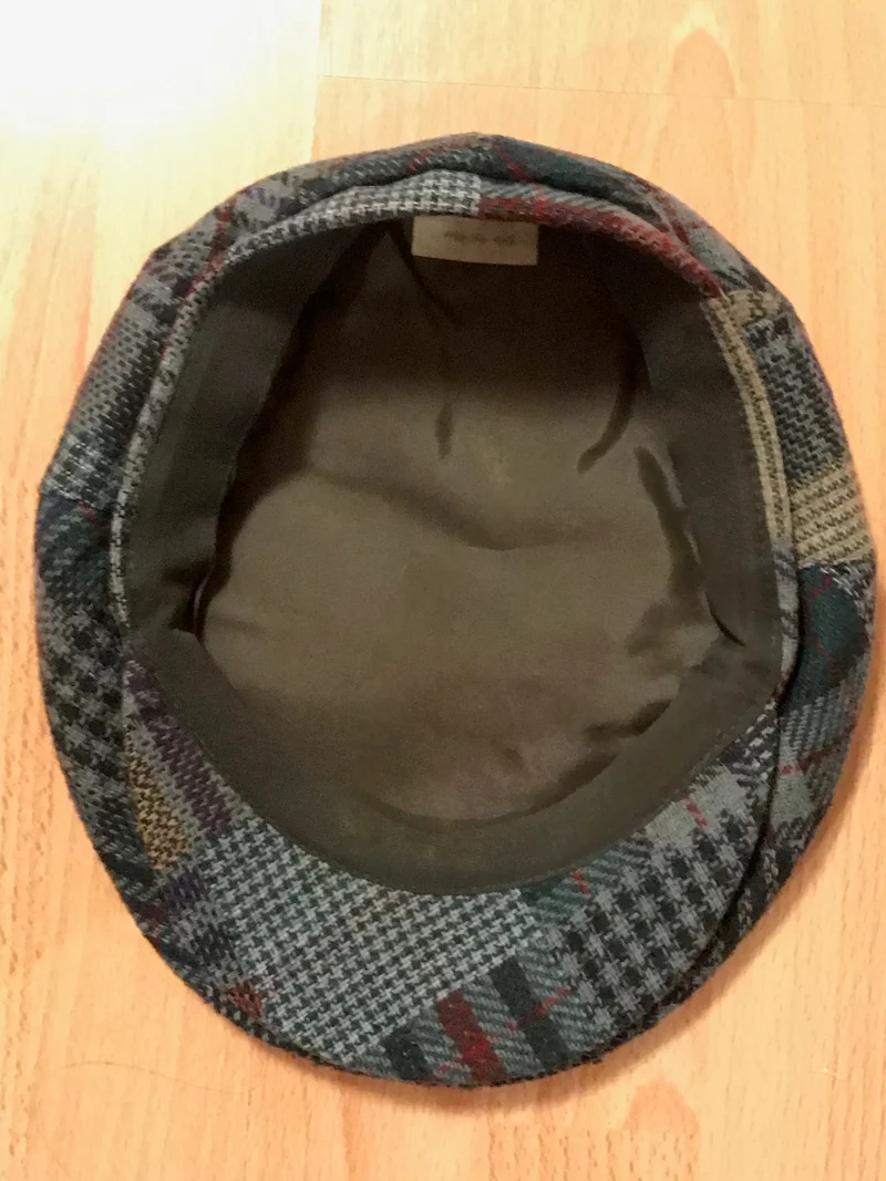 Vintage Schiebermütze kariert – Größe 57