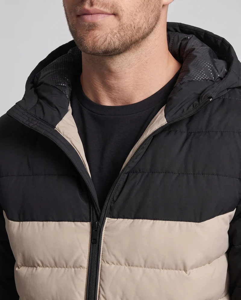 Herren Ultraleichte Steppjacke mit Kapuze, Thermopanelen und Reißverschlusstaschen Nord Taschen