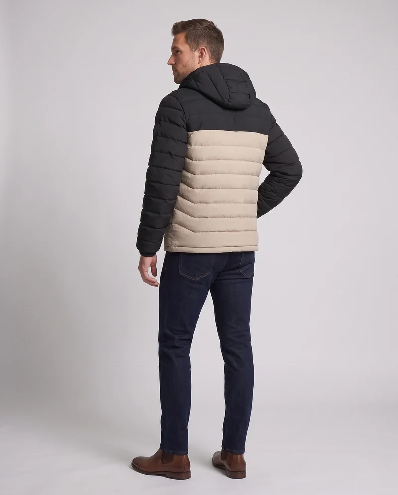 Herren Ultraleichte Steppjacke mit Kapuze, Thermopanelen und Reißverschlusstaschen Nord Taschen