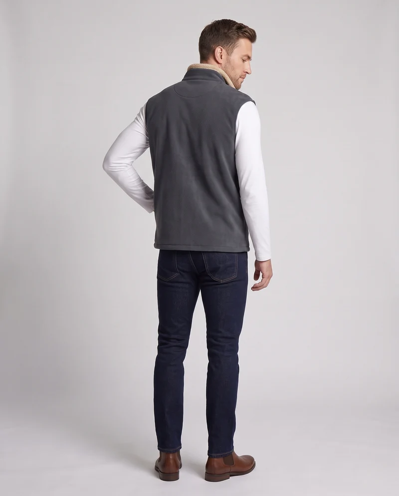 Herren Wärmende Fleece-Thermoweste mit Sherpa-Kragen und Eingrifftaschen Nord Taschen