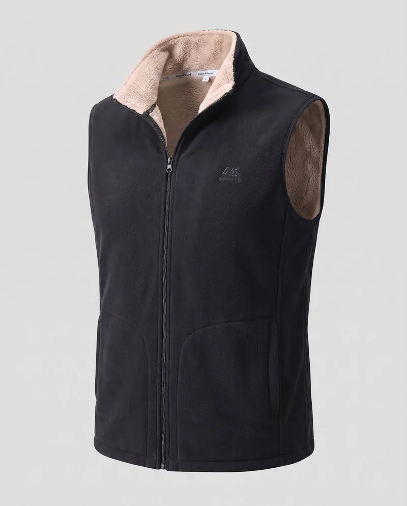 Herren Wärmende Fleece-Thermoweste mit Sherpa-Kragen und Eingrifftaschen Nord Taschen