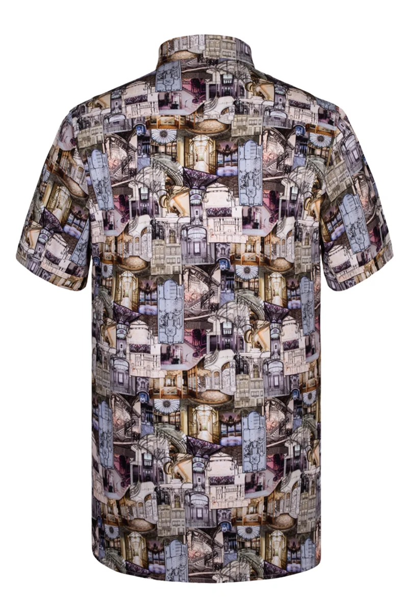 Victor Horta's Architecture inspired Short Sleeve Shirt for Men