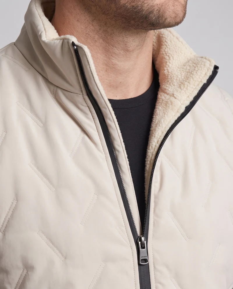 Herren Isolierende Ärmellose Thermoweste mit weichem Sherpa-Futter und winddichter Mikrofaserschale Nord Taschen