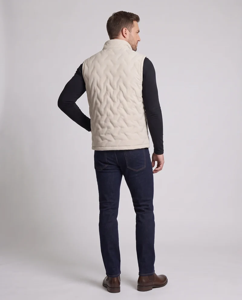 Herren Isolierende Ärmellose Thermoweste mit weichem Sherpa-Futter und winddichter Mikrofaserschale Nord Taschen