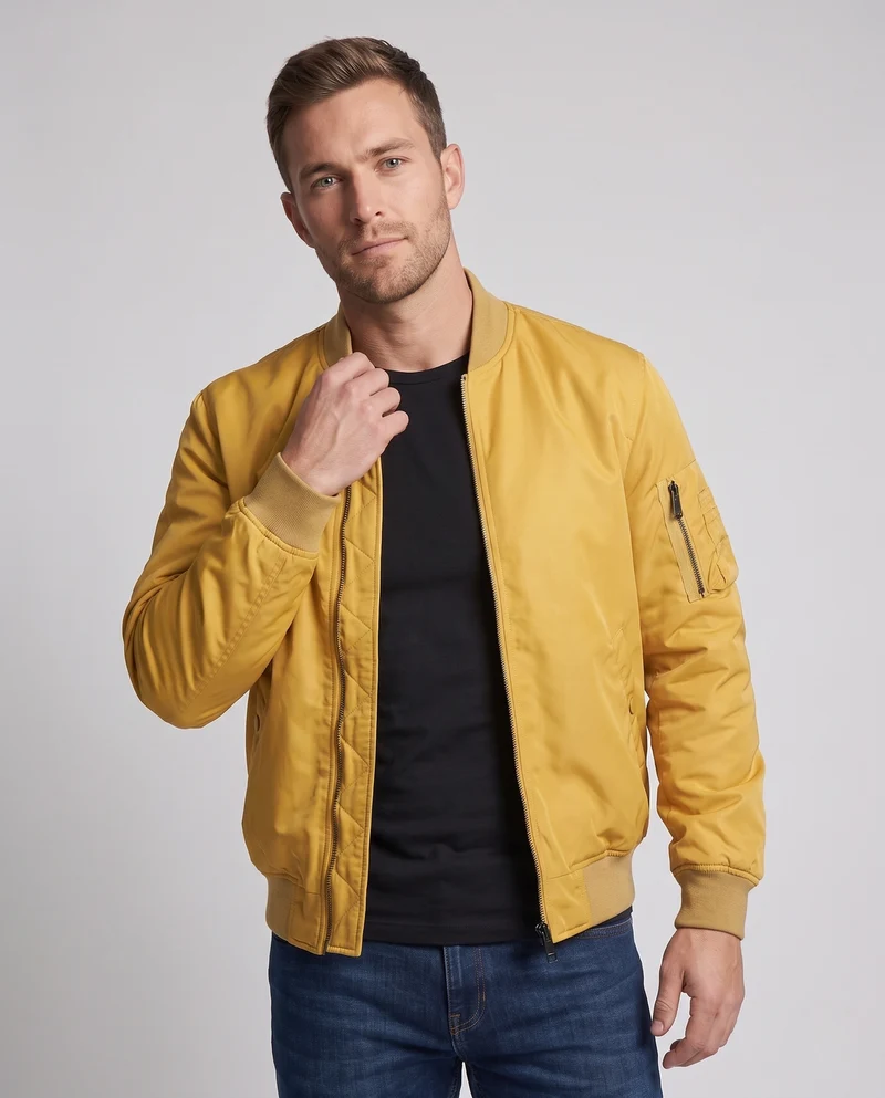Herren Isolierte Flight-Bomberjacke mit Thermopolsterung und Ärmeltasche Nord Taschen