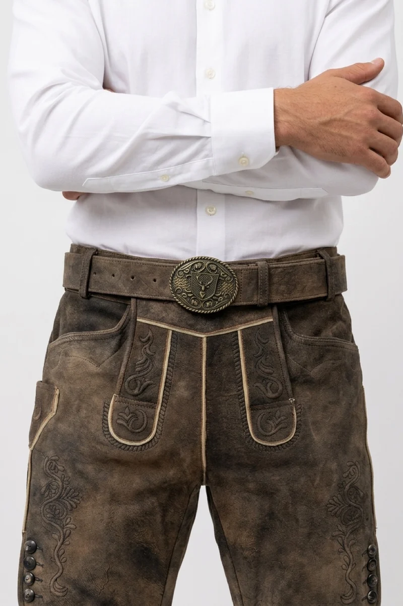 Lederhose Liga di Bavaria Luxury Collection "Tradition" soft braun TD03