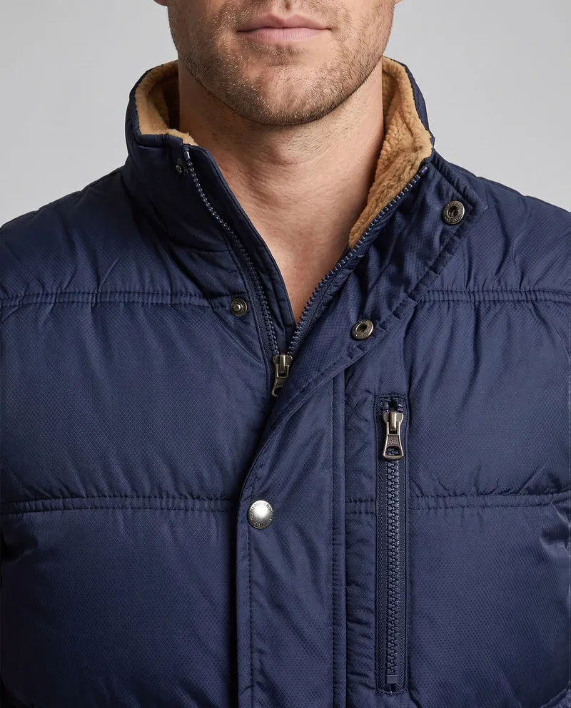 Herren Isolierte Outdoor-Steppweste mit Teddy-Innenfutter, Brustreißverschluss und Klappentaschen Nord Taschen