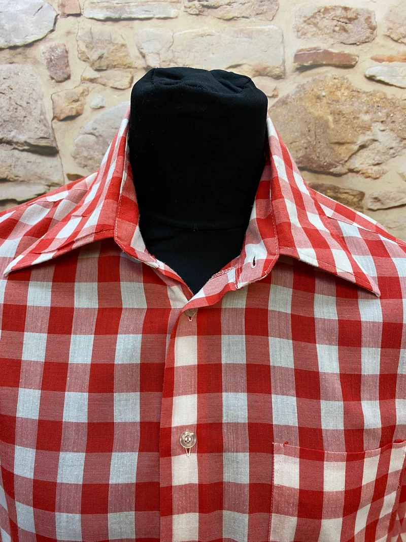 Vintage Karohemd von European Classics – Rot-Weiß