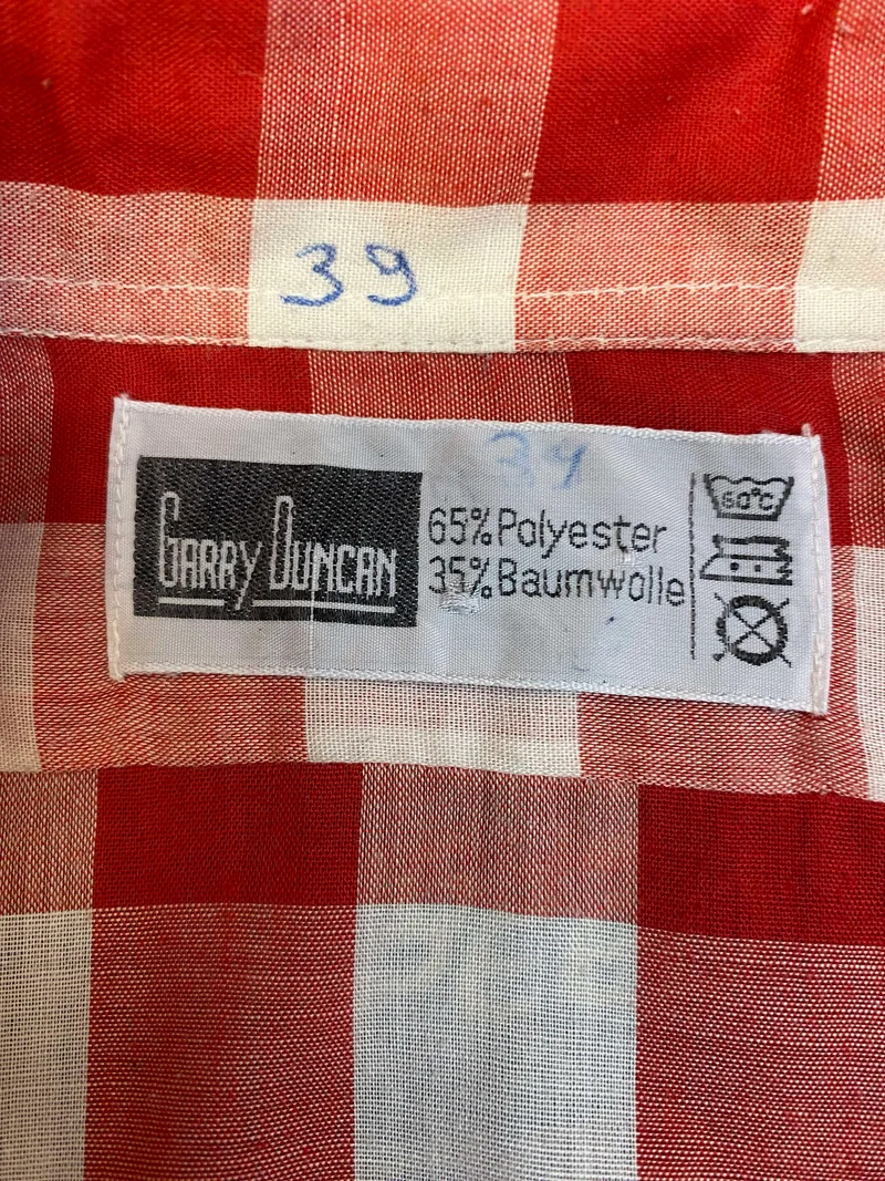 Klassisches Garry Duncan Karohemd in Rot-Weiß – Gr.39