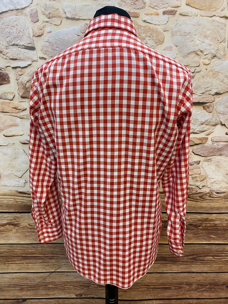 Retro Karohemd von King's Road – Rot & Weiß Gr.38