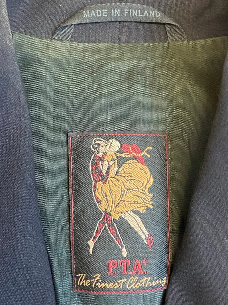 70er Jahre Schwarze Vintage-Jacke Gr.38
