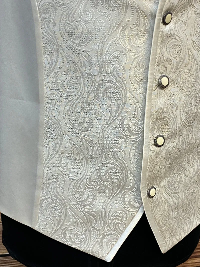 Hochzeitsweste elfenbein Set Plastron Brosche Gr. 56