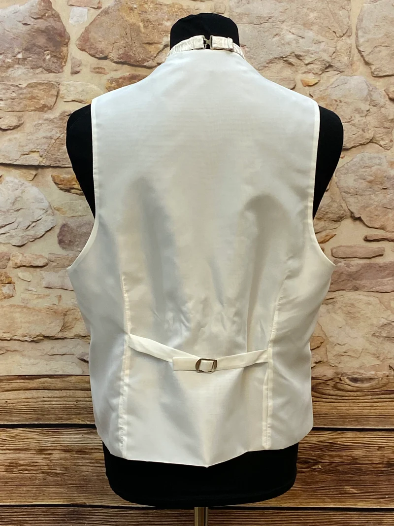 Hochzeitsweste elfenbein Set Plastron Brosche Gr. 56