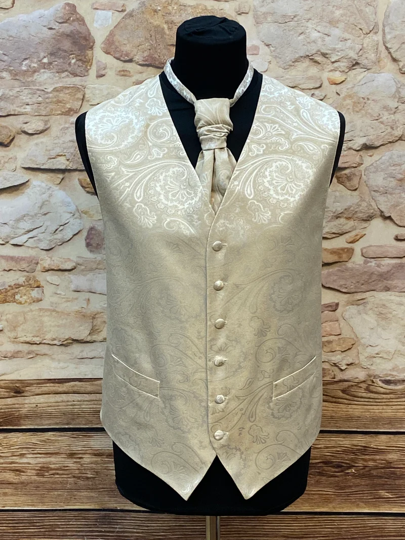 Hochzeitsweste creme Licona Set Plastron Gr. 52 elegant