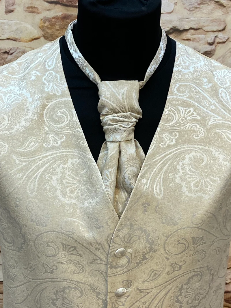 Hochzeitsweste creme Licona Set Plastron Gr. 52 elegant