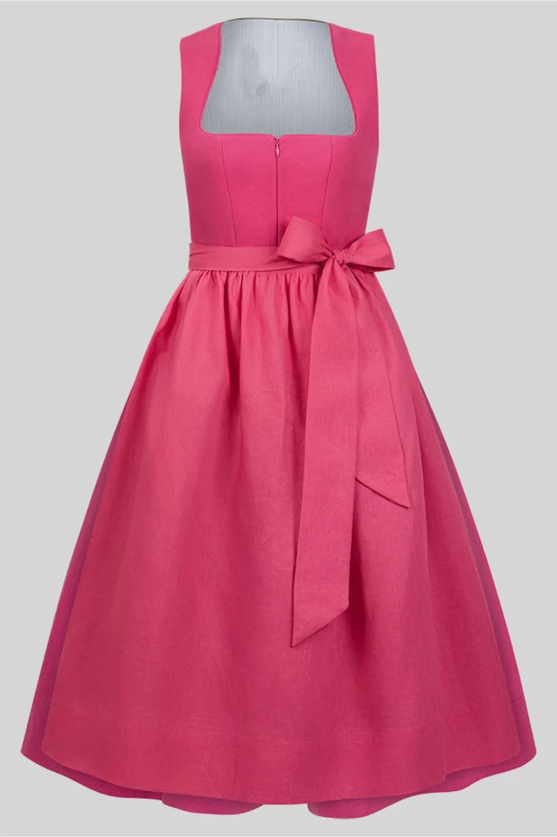 Dirndl Pink mit TENCEL™-Leinenschürze – 75 cm | LIGA DI BAVARIA