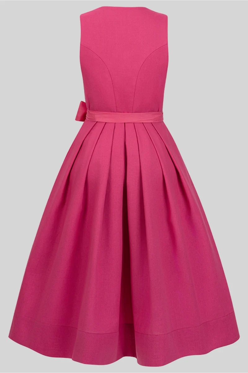 Dirndl Pink mit TENCEL™-Leinenschürze – 75 cm | LIGA DI BAVARIA