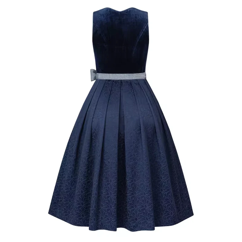 Dirndl Liga Di Bavaria Samt Ozeanblau 70cm