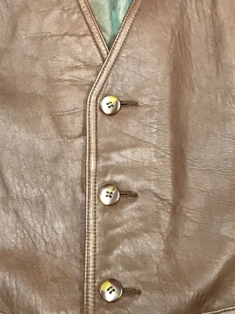 Herren Lederweste, braun, Vintage