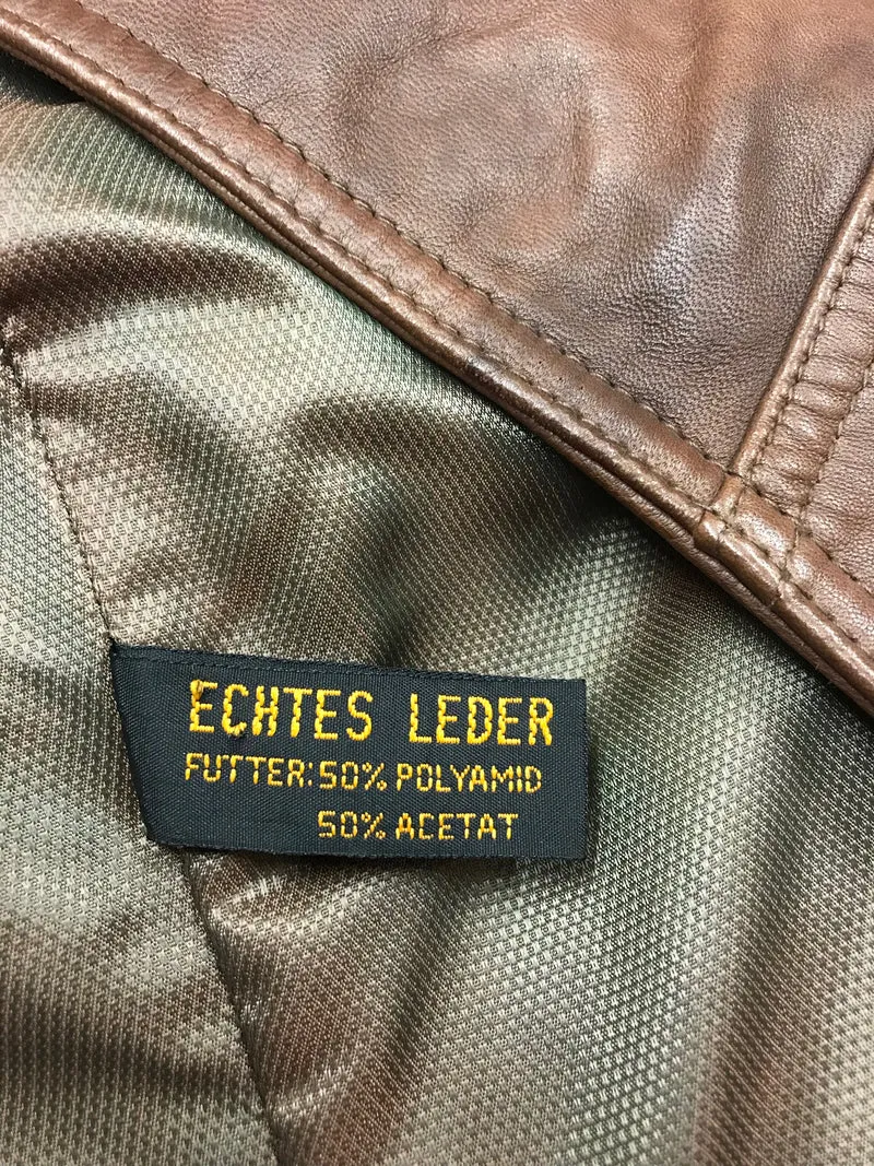 Herren Lederweste, braun, Vintage