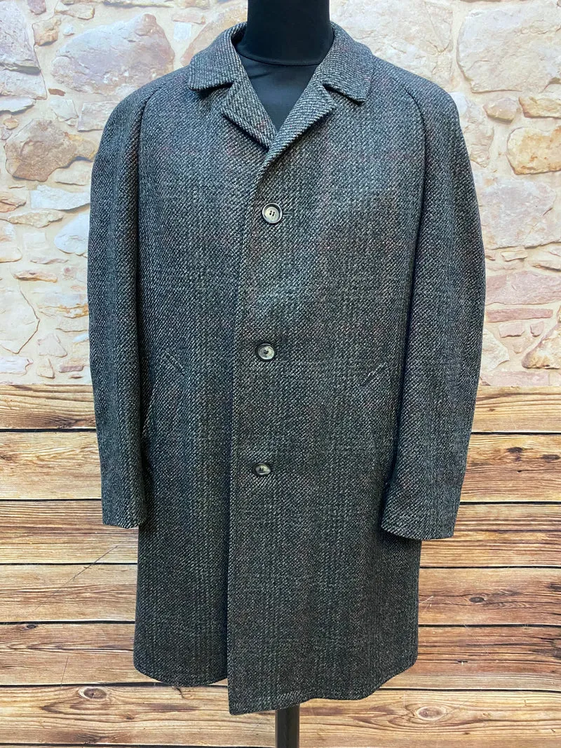 Vintage Herrenmantel Gr. 56 – Reine Wolle im dezenten Glencheck