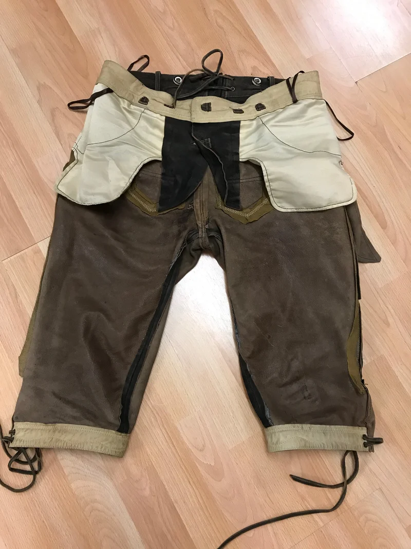 Vintage Trachten Kniebundlederhose dunkelbraun – Echtleder, Gr. 50