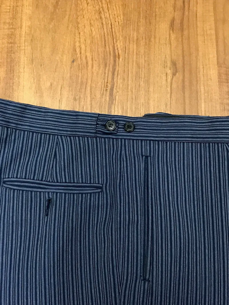Vintage Stresemann Hose – Blau/Schwarz, Gr. 48